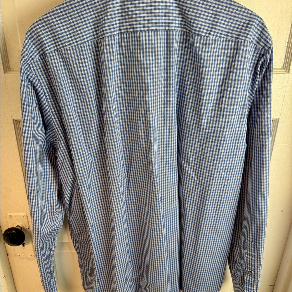 Hugo Boss Blue and White Checkered Dress Shirt - Picture 3 of 3